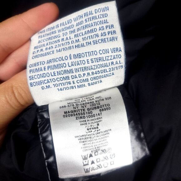 Moncler Ladies Magritte Black Diamond Quilted Down Puffer Jacket size 3 M/L - Picture 11 of 13